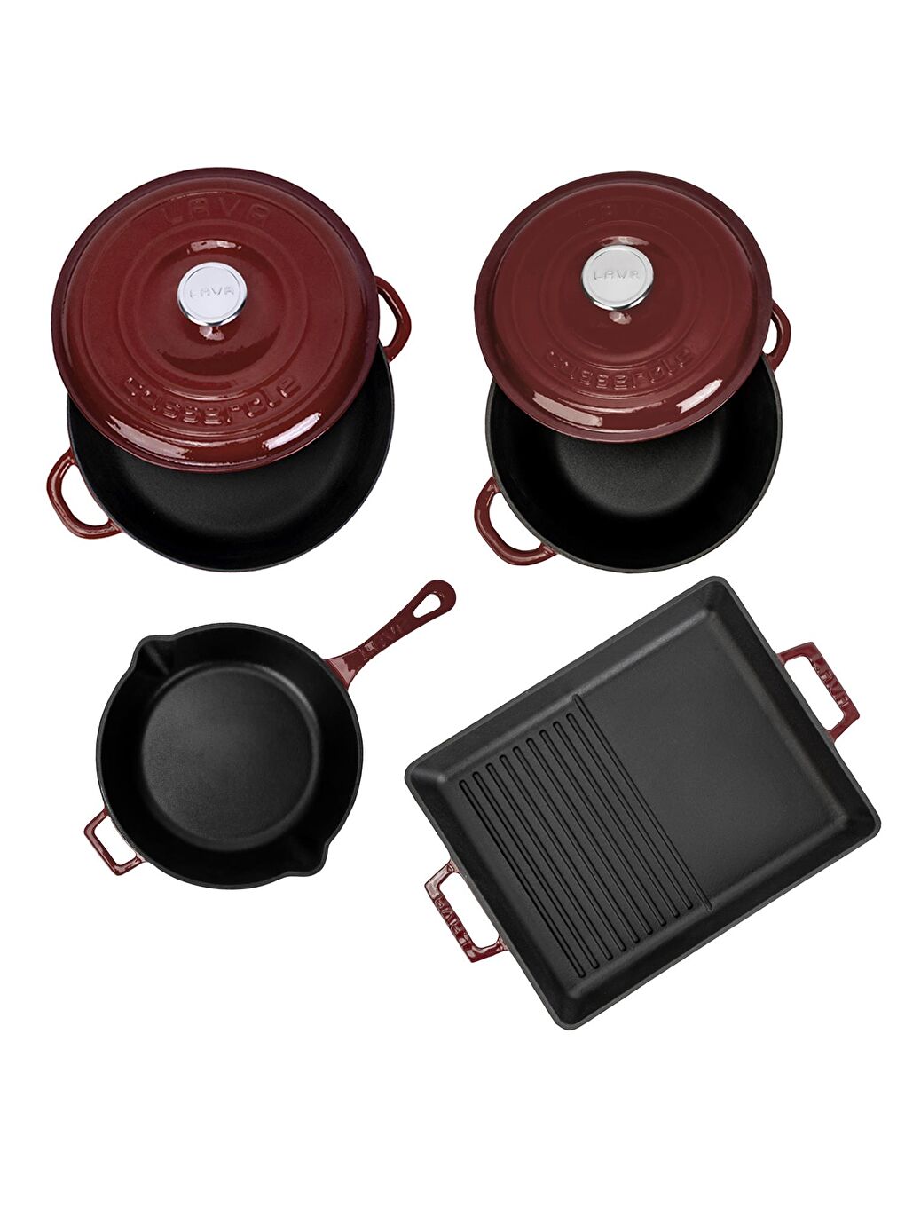 Bordo Döküm Set – Göz Alıcı Renk, Uzun Ömürlü Döküm Kalitesi-2
