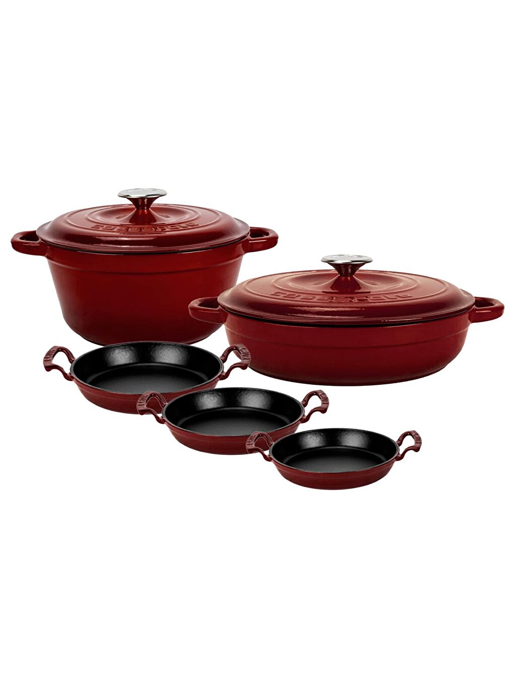 Bordo 7 Parça Tencere & Tava Seti – Göz Alıcı Renk, Eşsiz Lezzet