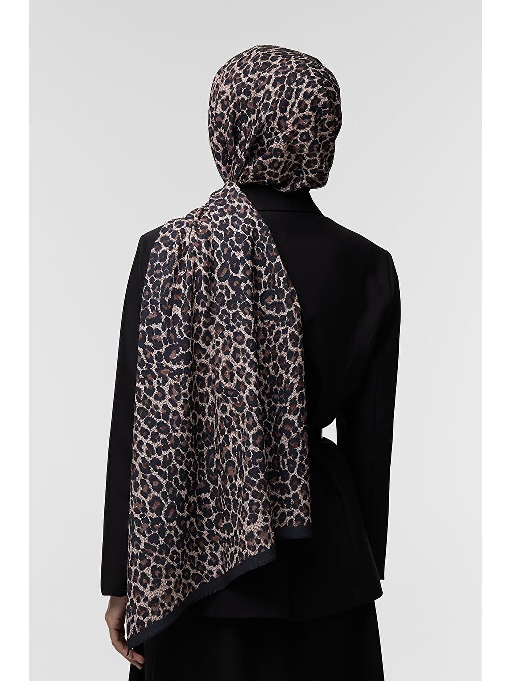 Kahverengi Daily Print Şal Leopard Desenli-3