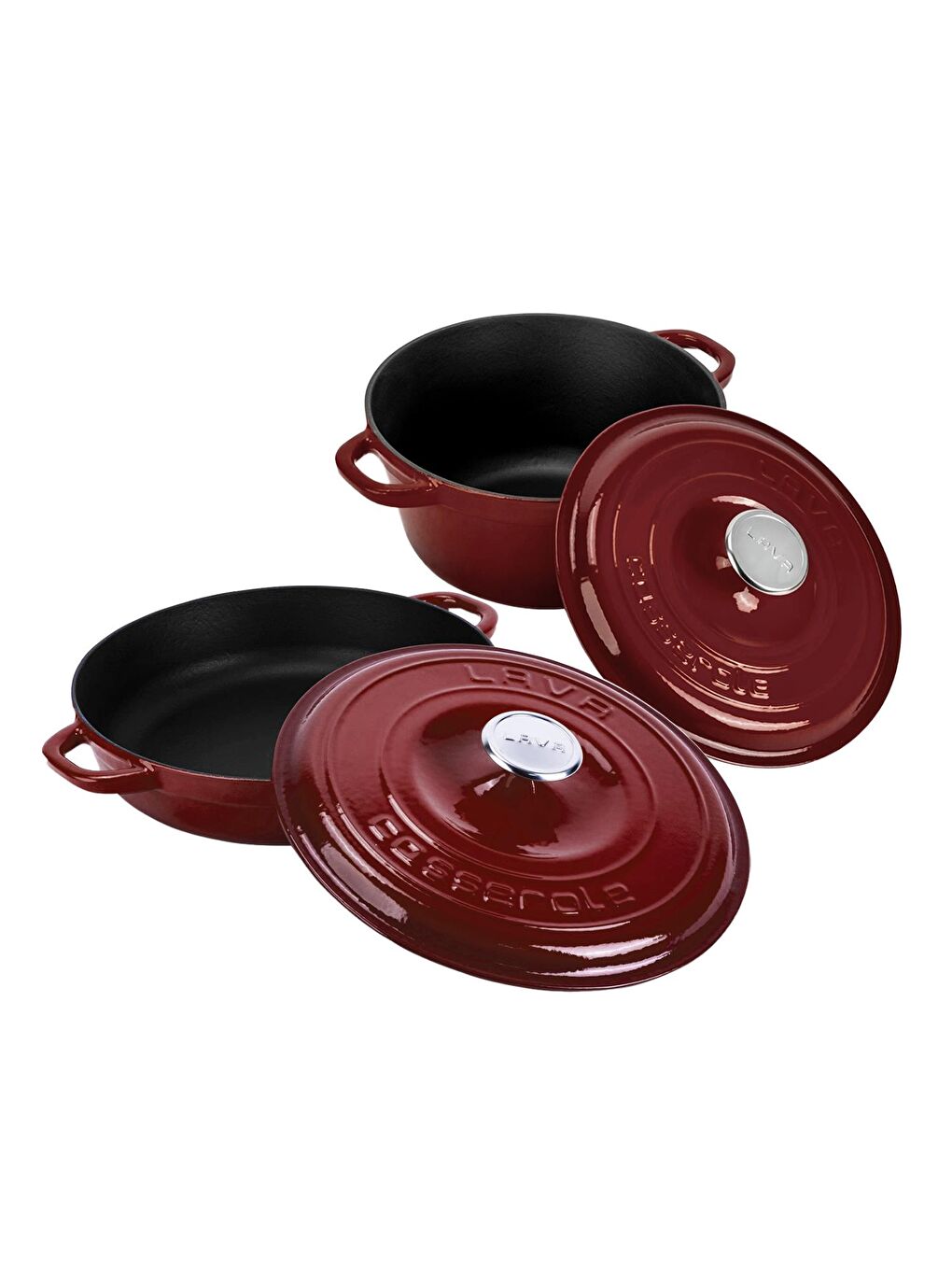 Bordo Döküm Tencere Seti – Tasarım, Uzun Ömürlü Döküm Kalitesi-1