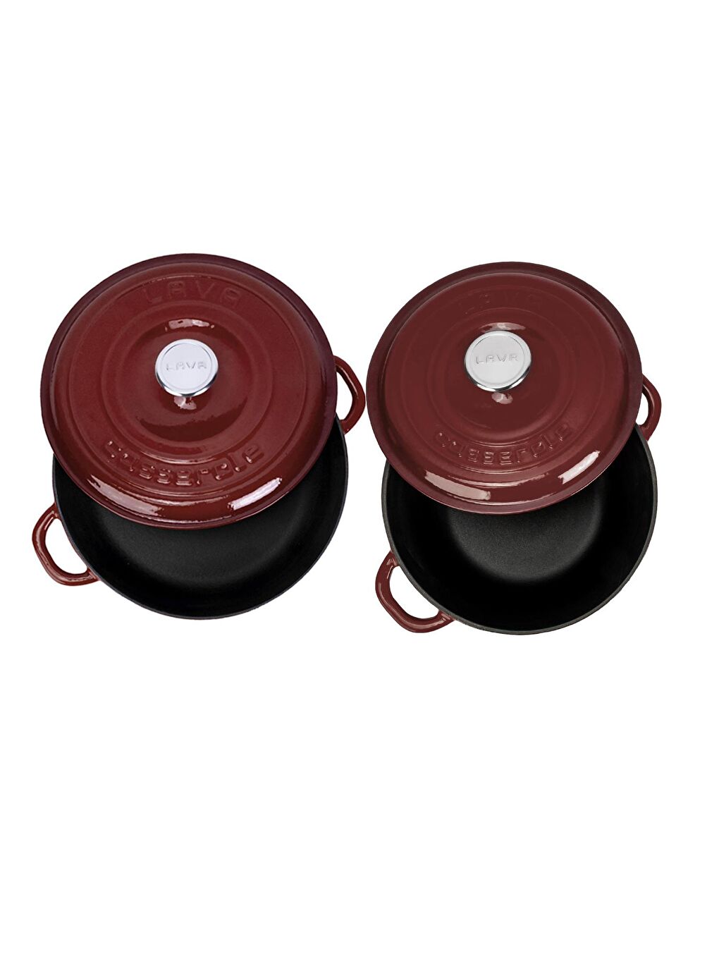 Bordo Döküm Tencere Seti – Tasarım, Uzun Ömürlü Döküm Kalitesi-2