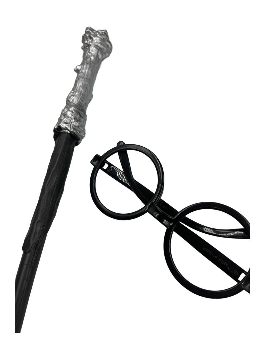 Siyah Sihirbaz Gözlük ve Asa Set-1