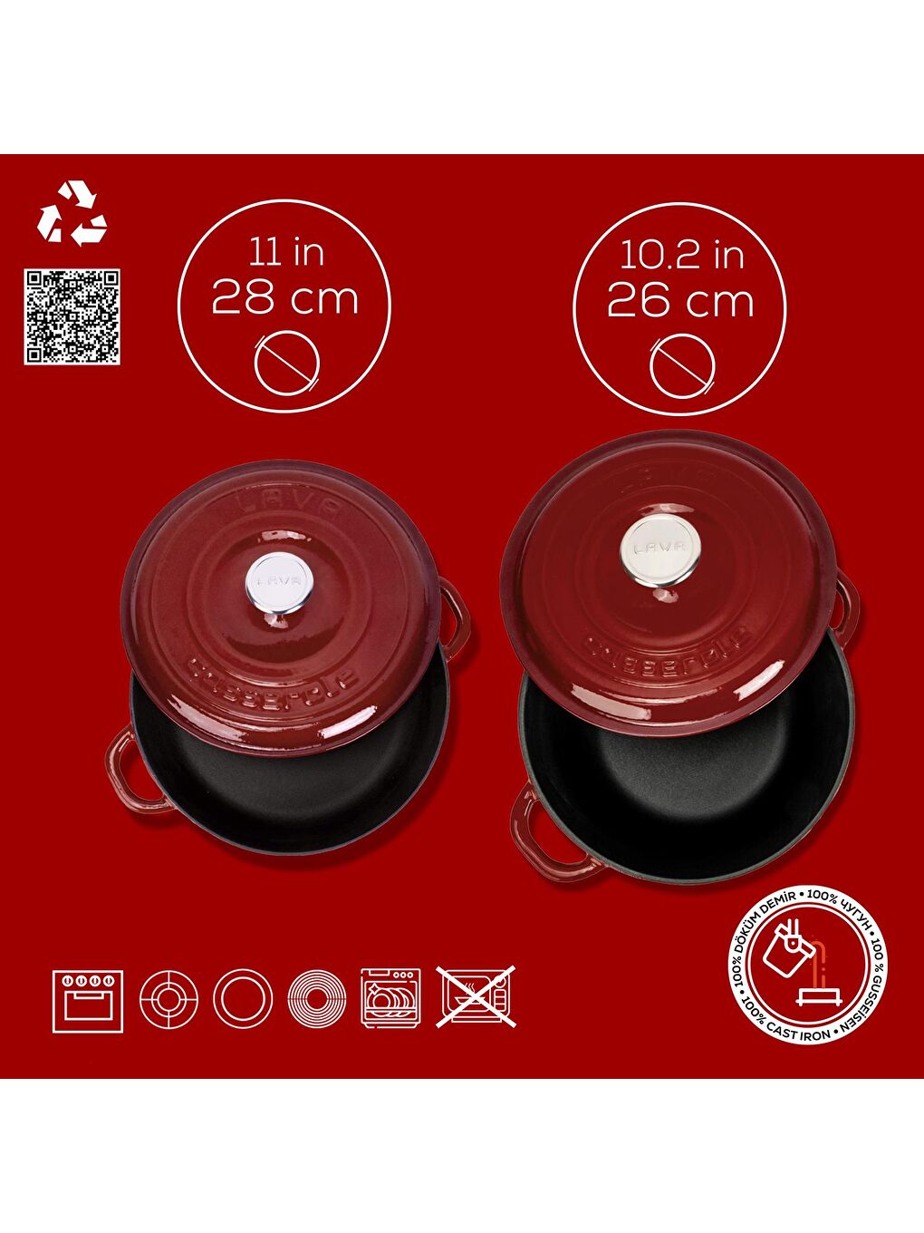 Bordo Döküm Tencere Seti – Tasarım, Uzun Ömürlü Döküm Kalitesi-3