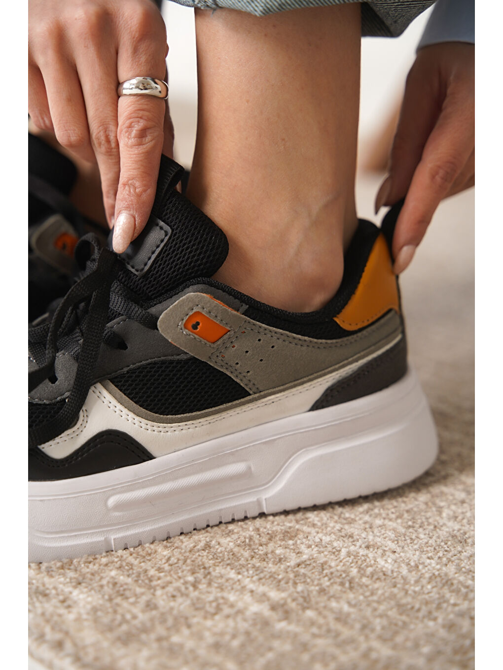 Daxtors Siyah D2451 Günlük Ortopedik Kadın Sneaker Spor Ayakkabı - 4