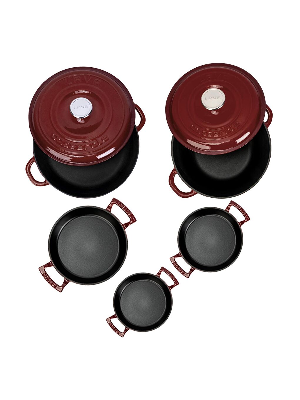 Bordo 7 Parça Tencere & Tava Seti – Göz Alıcı Renk, Eşsiz Lezzet-2