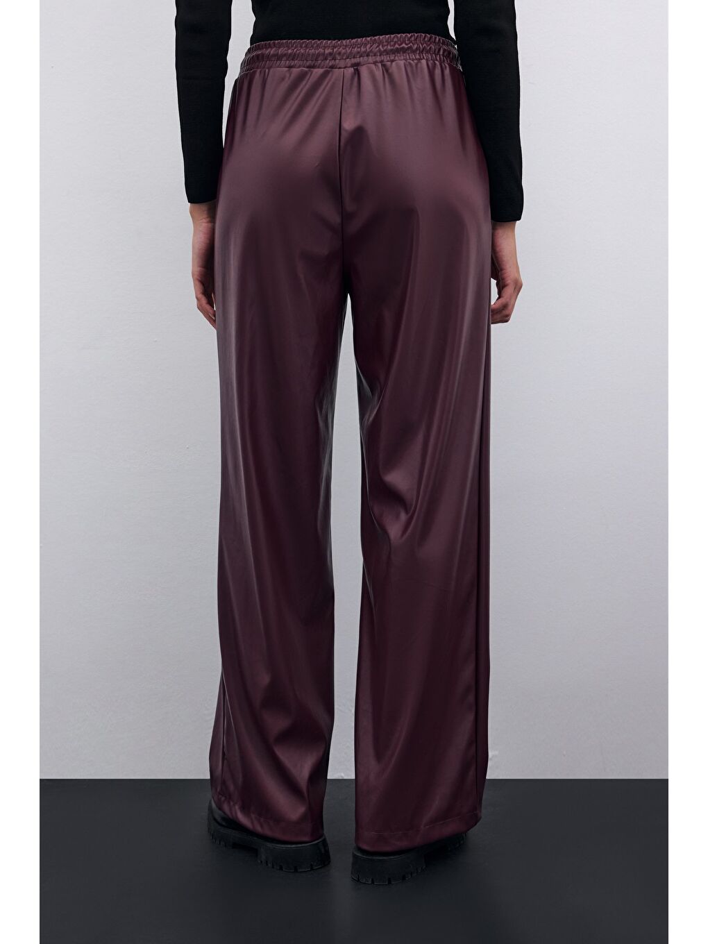 Salaş Deri Pantolon - Bordo-6