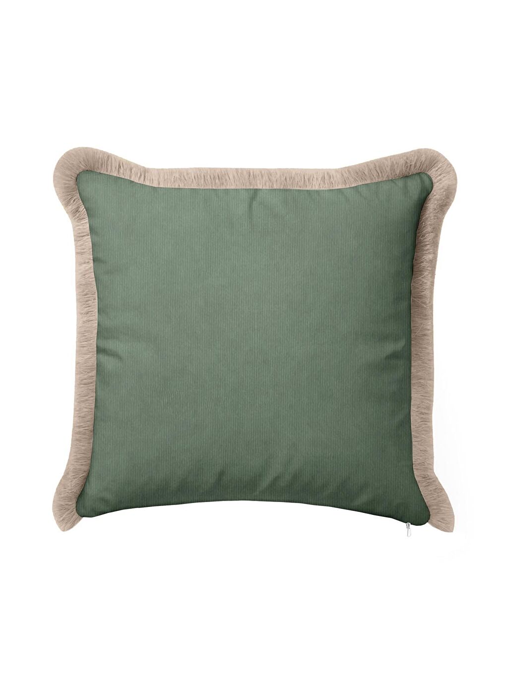 Karışık Zengin Kadife Lüks Saçaklı Yastık Kılıfı - Bohem Doğal Yeşil Bej Püsküllü Kırlent Kılıfı-2