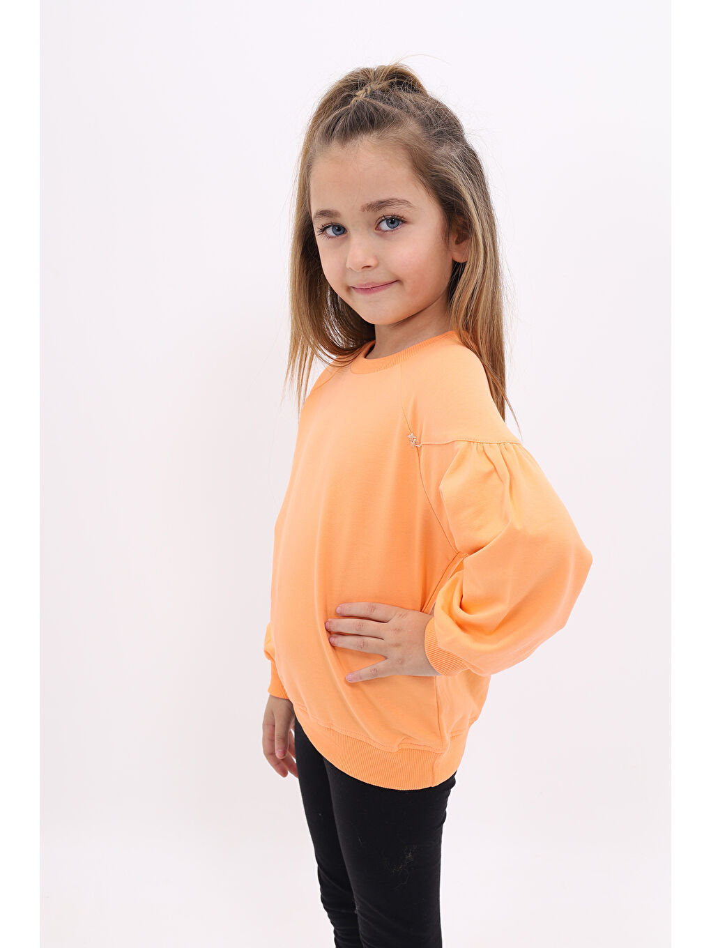Turuncu Kız Çocuk Sweatshirt-1