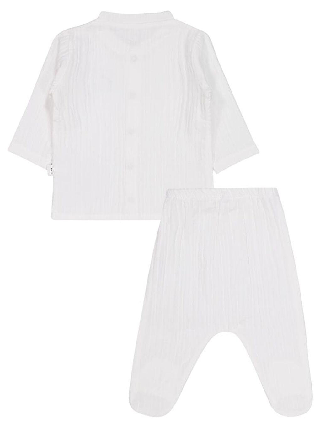 Baby Ayıcık Baskılı 1-9 Ay Pijama Takımı - Ekru 1-3 Ay-1