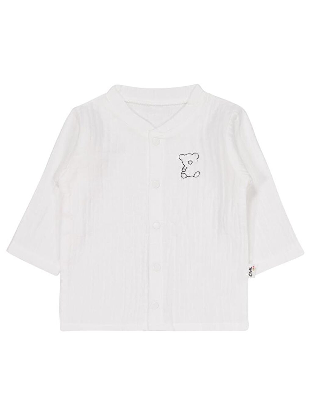 Baby Ayıcık Baskılı 1-9 Ay Pijama Takımı - Ekru 1-3 Ay-2