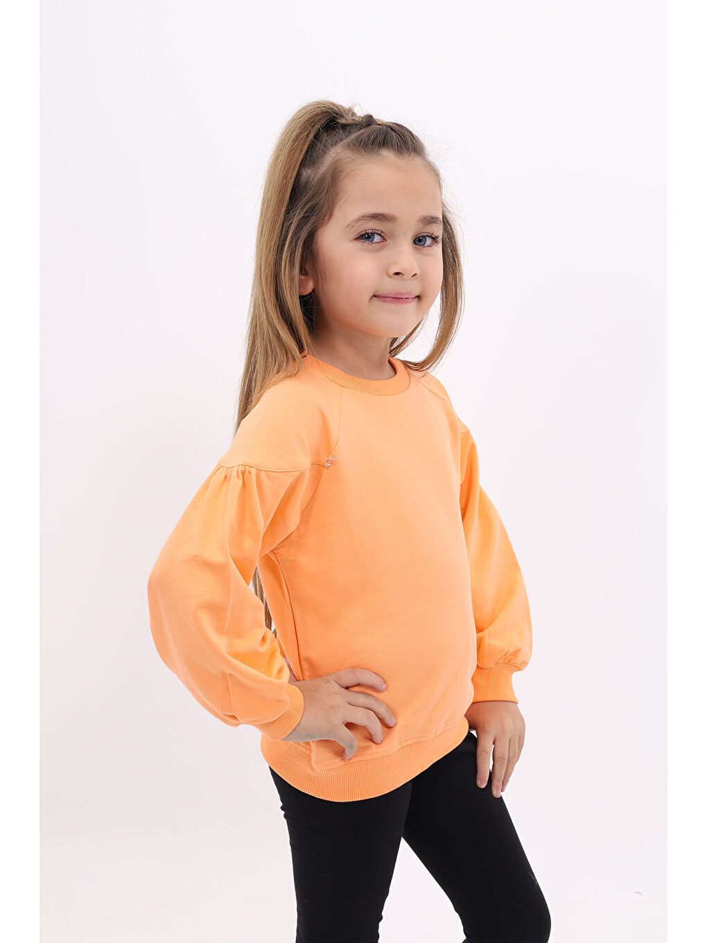 Turuncu Kız Çocuk Sweatshirt-2