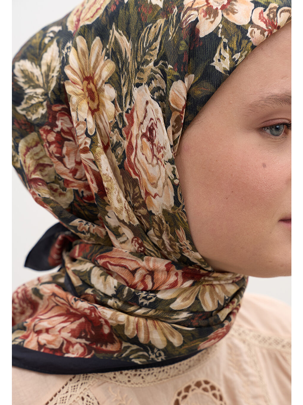 Judıth Desen Pamuklu Viskon Eşarp Siyah-3