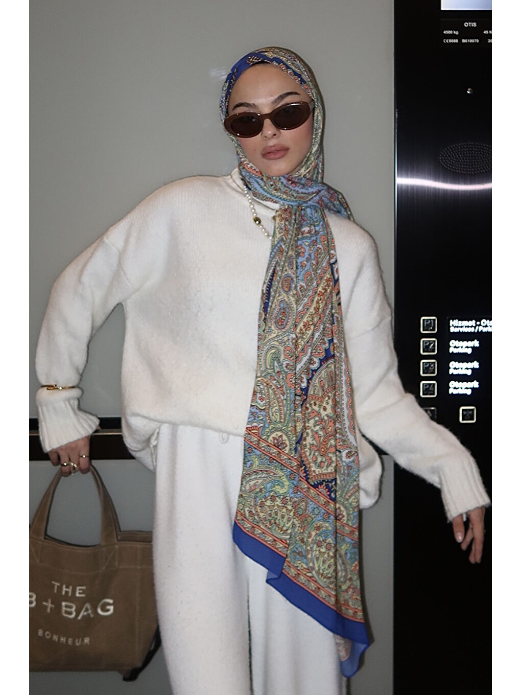 Lacivert Deluxe Şal Lalita Desenli-8