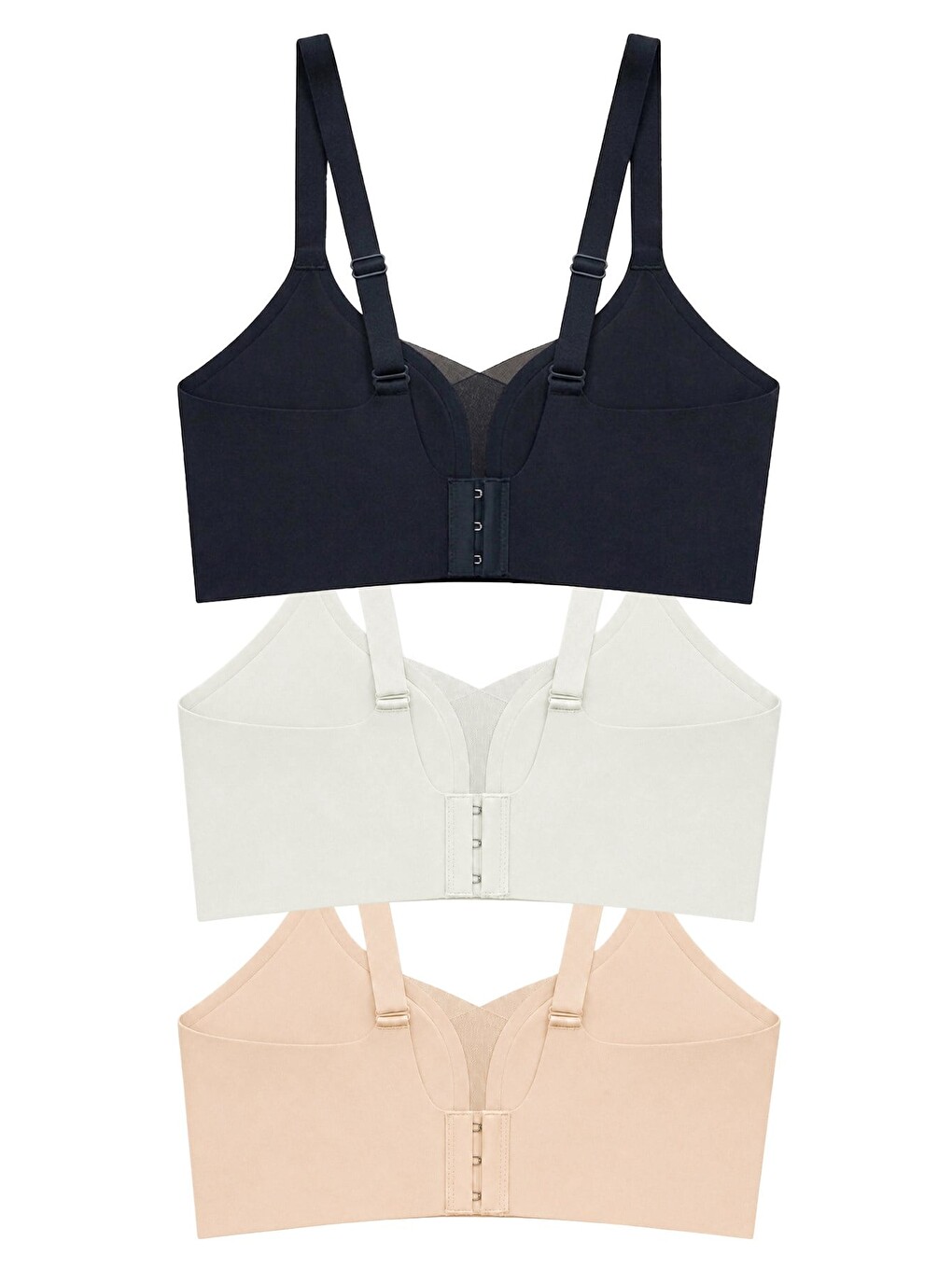 Karışık Seamless Bra - Nuvia | Lazer Kesim Klipsli Önden Açılabilir Dikişsiz Emzirme Sütyeni 3'lü Paket-1
