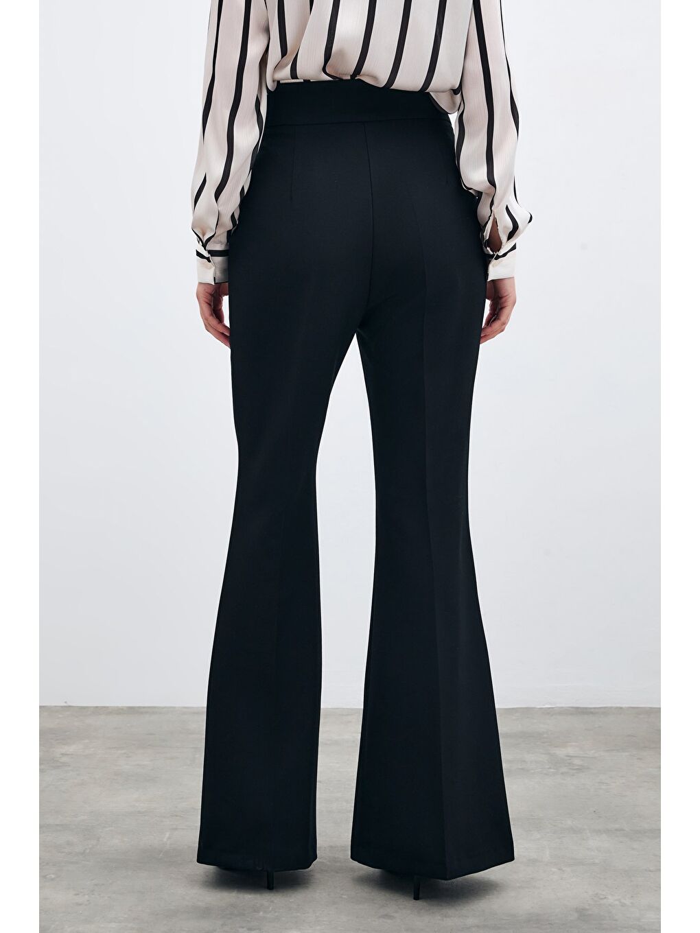 İspanyol Paça Pantolon - Siyah-7