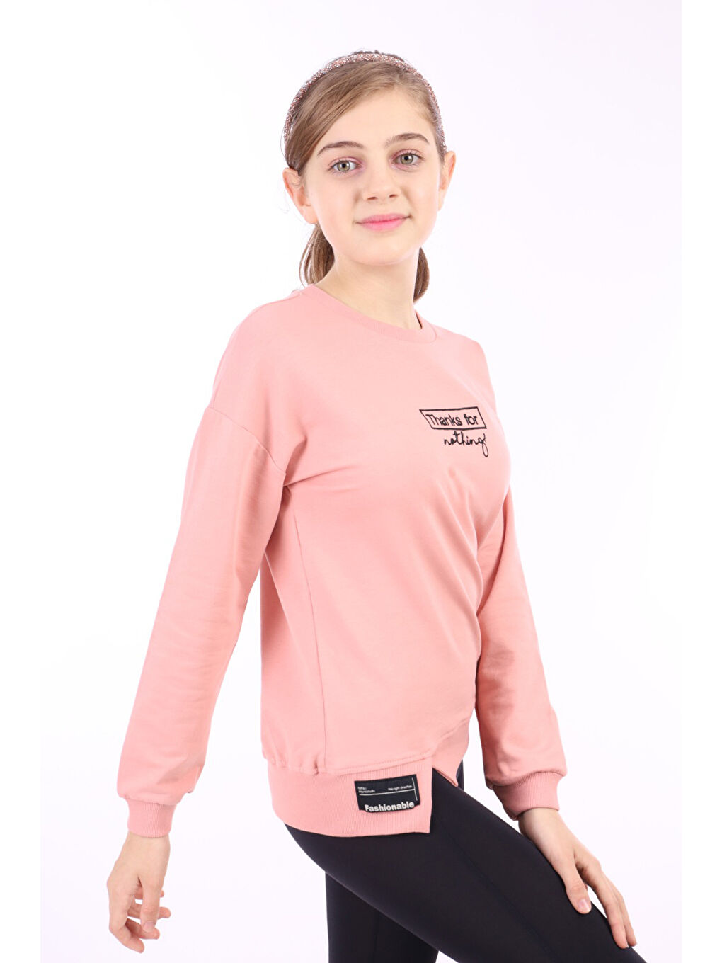 Mercan Kız Çocuk Baskılı Sweatshirt-1