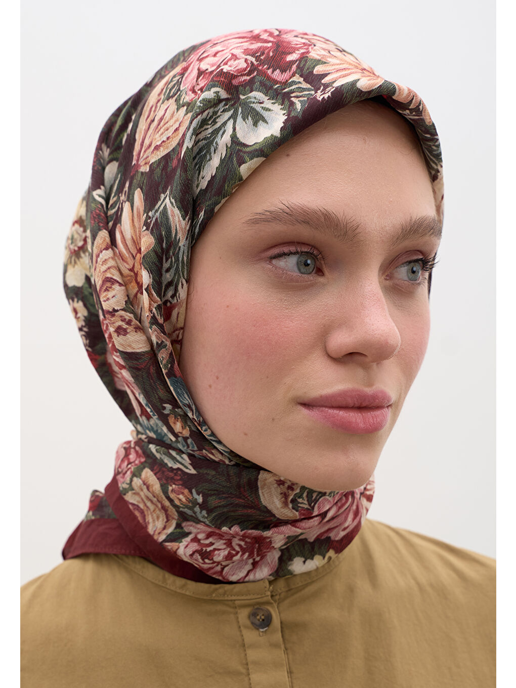 Judıth Desen Pamuklu Viskon Eşarp Bordo-2