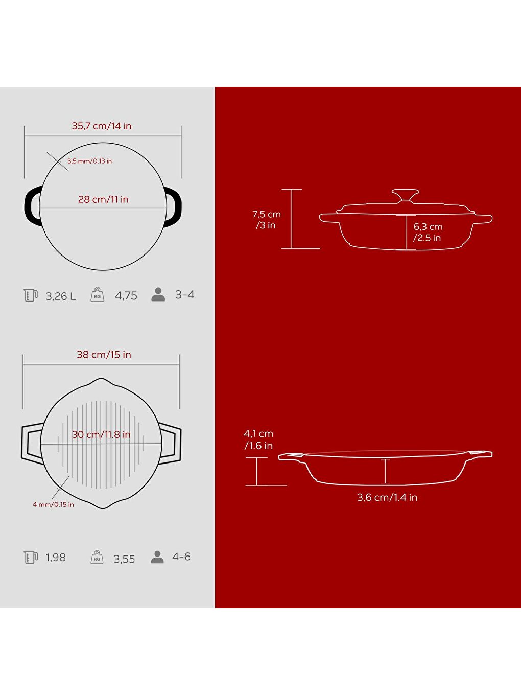 Bordo Serisi Döküm 3 Parça Set – Tencere ve Izgara ile Sofralarda Fark Yaratın-4