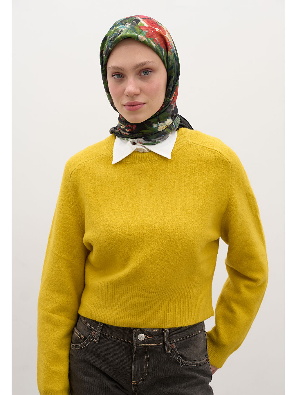 Josıane Desen Pamuklu Viskon Eşarp Siyah