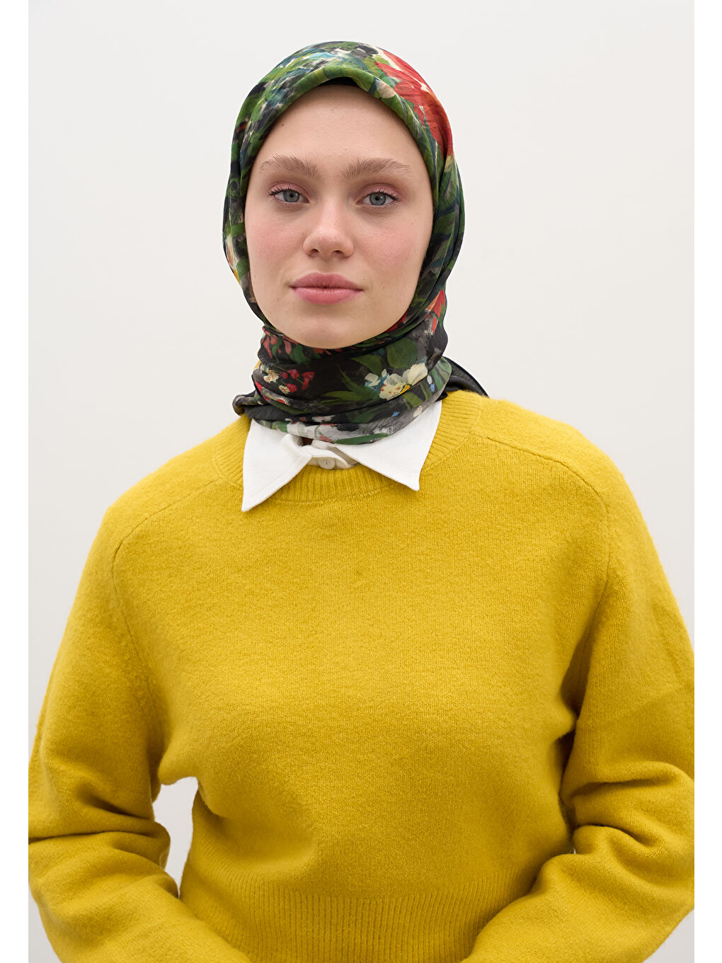 Josıane Desen Pamuklu Viskon Eşarp Siyah-1