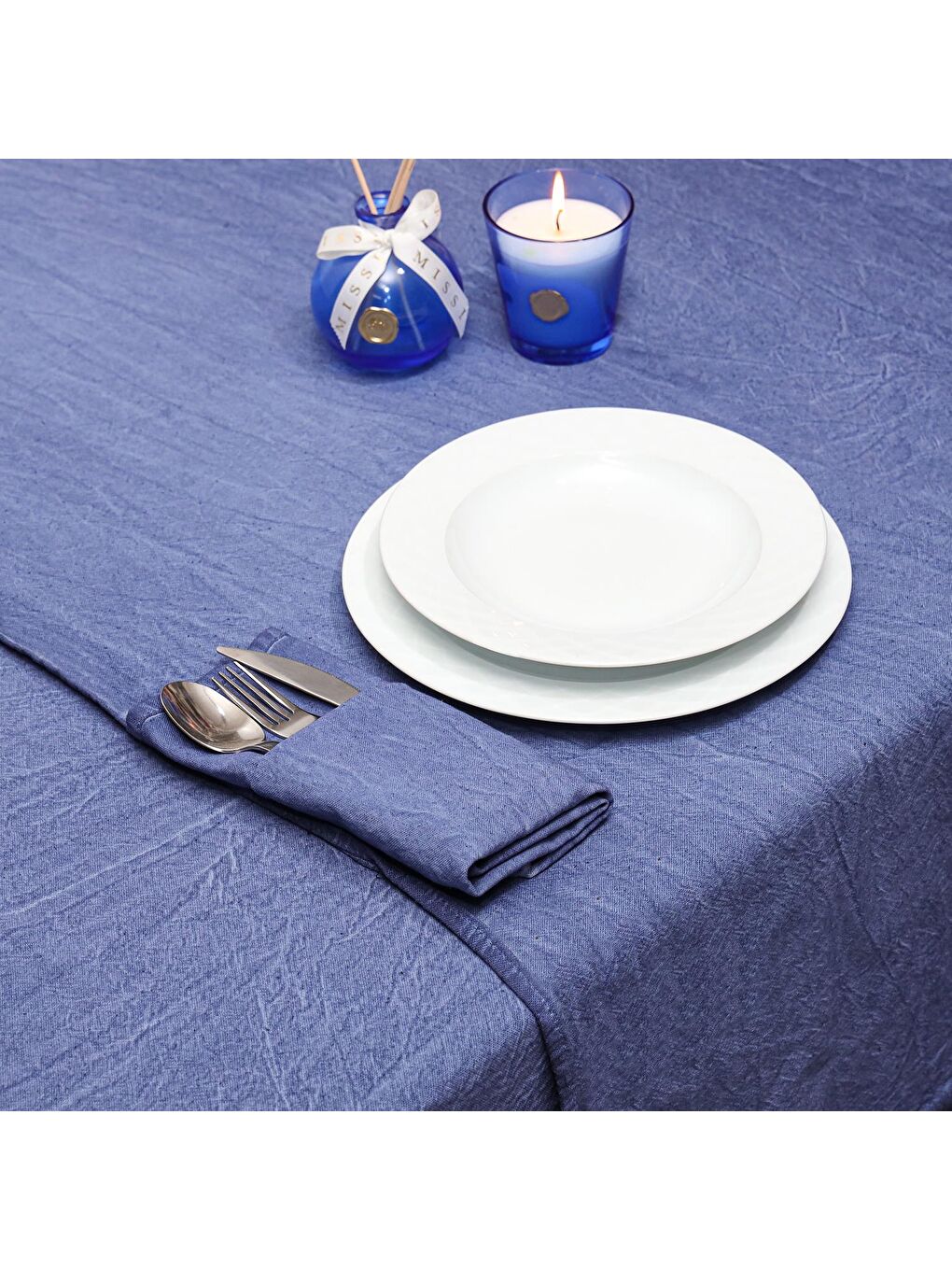 Mavi Taşlanmış Indigo Denim Pamuk Runner-1