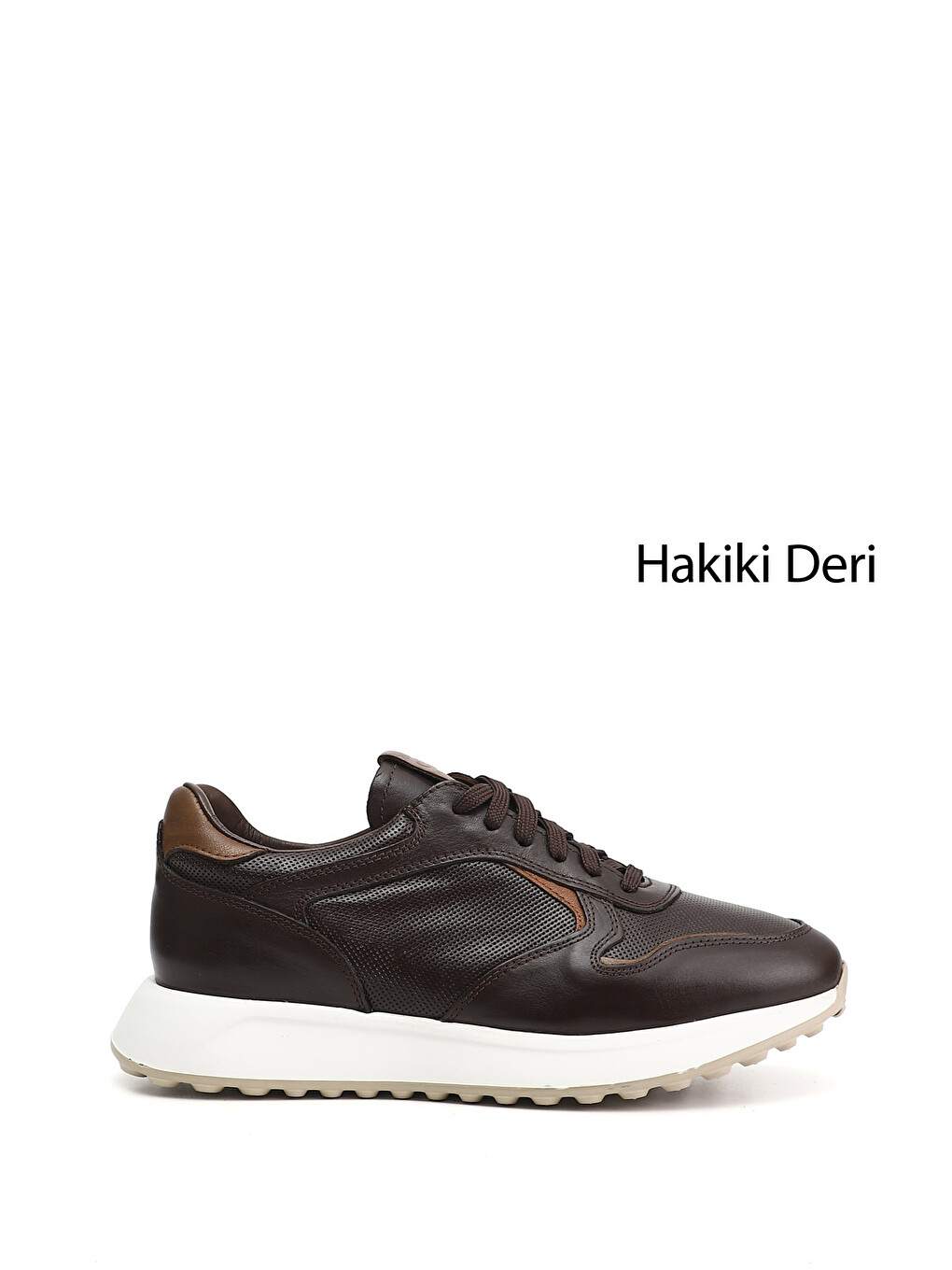 Kahverengi Erkek KAHVERENGİ Bağcıklı Hakiki Deri Sneaker