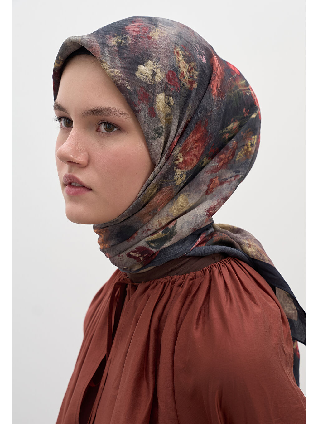 Evelyne Desen Pamuklu Viskon Eşarp Siyah-3