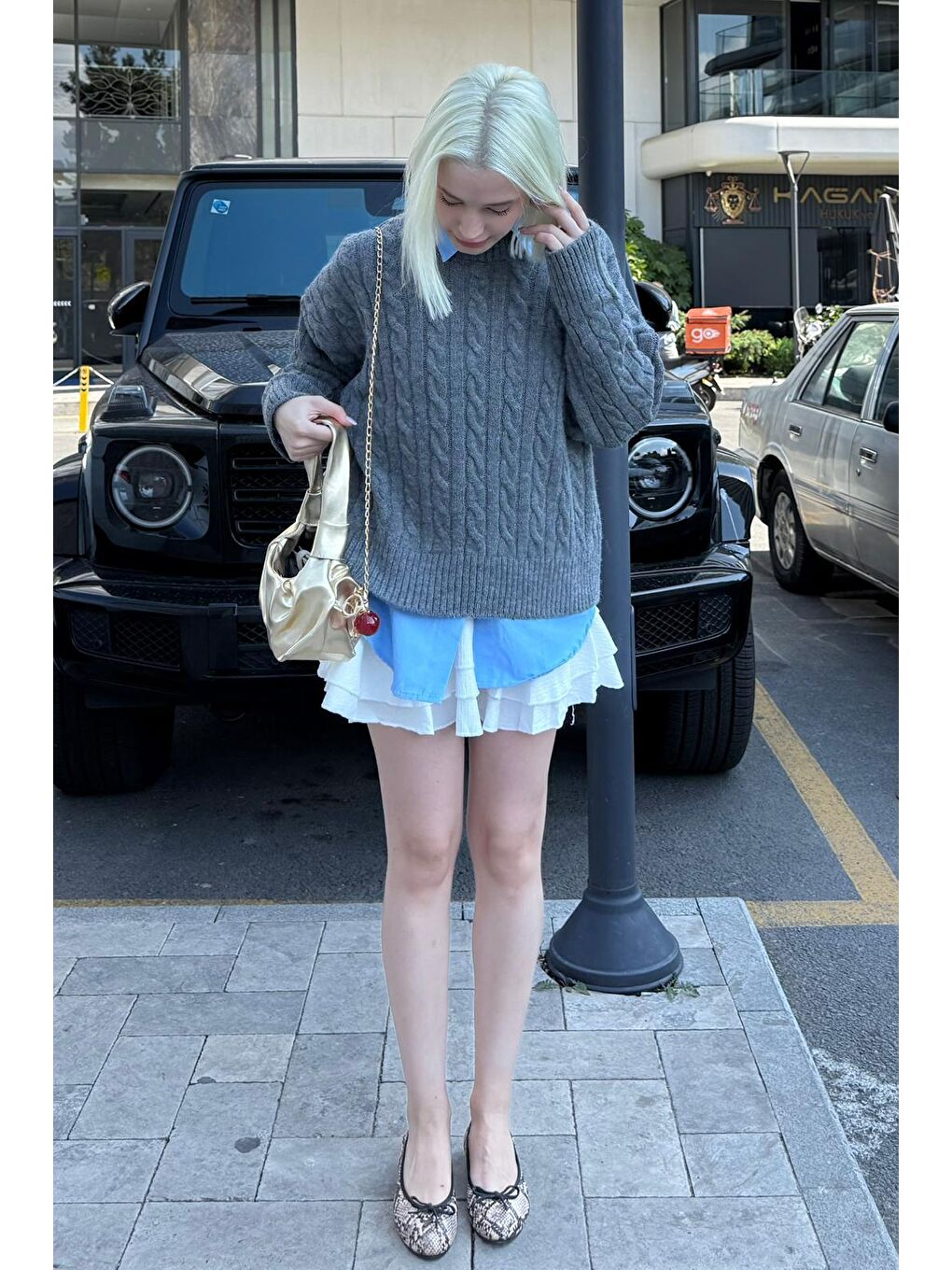 Antrasit Bisiklet Yaka Örgü Desenli Kadın Triko Kazak Mg2520-5