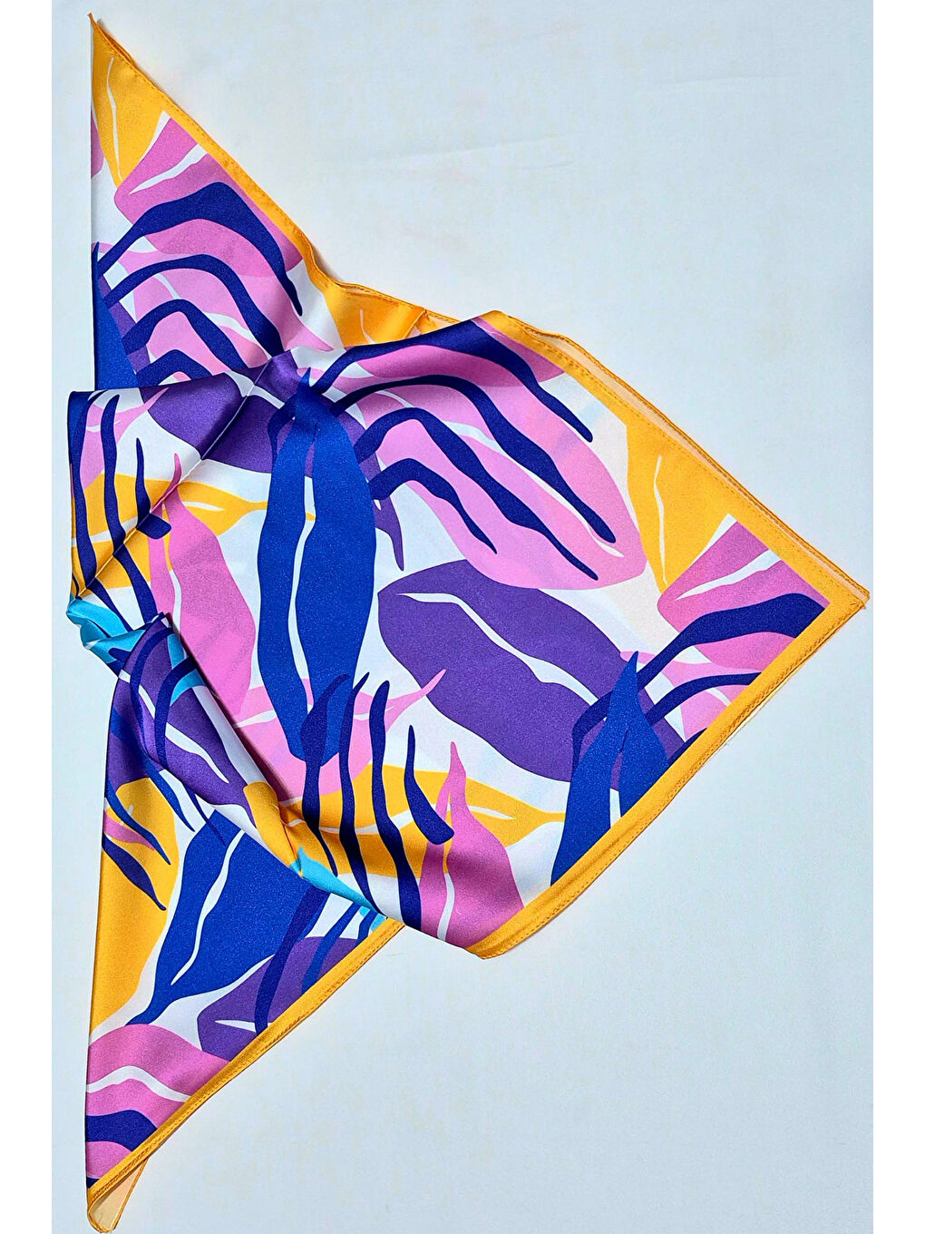 Kadın Desenli Bandana Fular 010187 - Mor-2