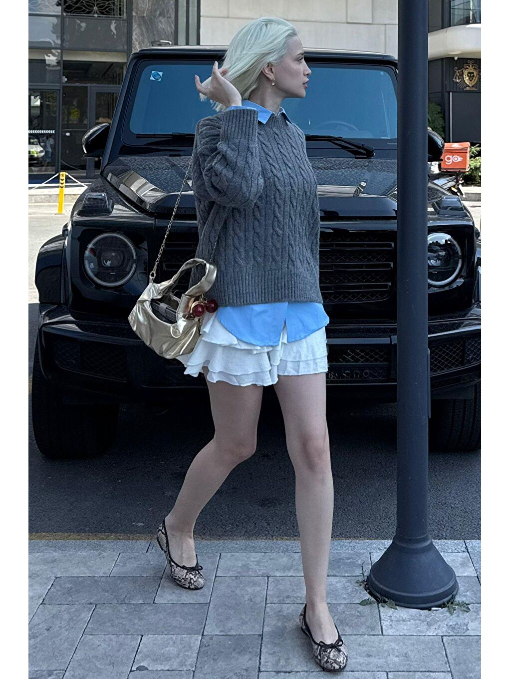 Antrasit Bisiklet Yaka Örgü Desenli Kadın Triko Kazak Mg2520-6