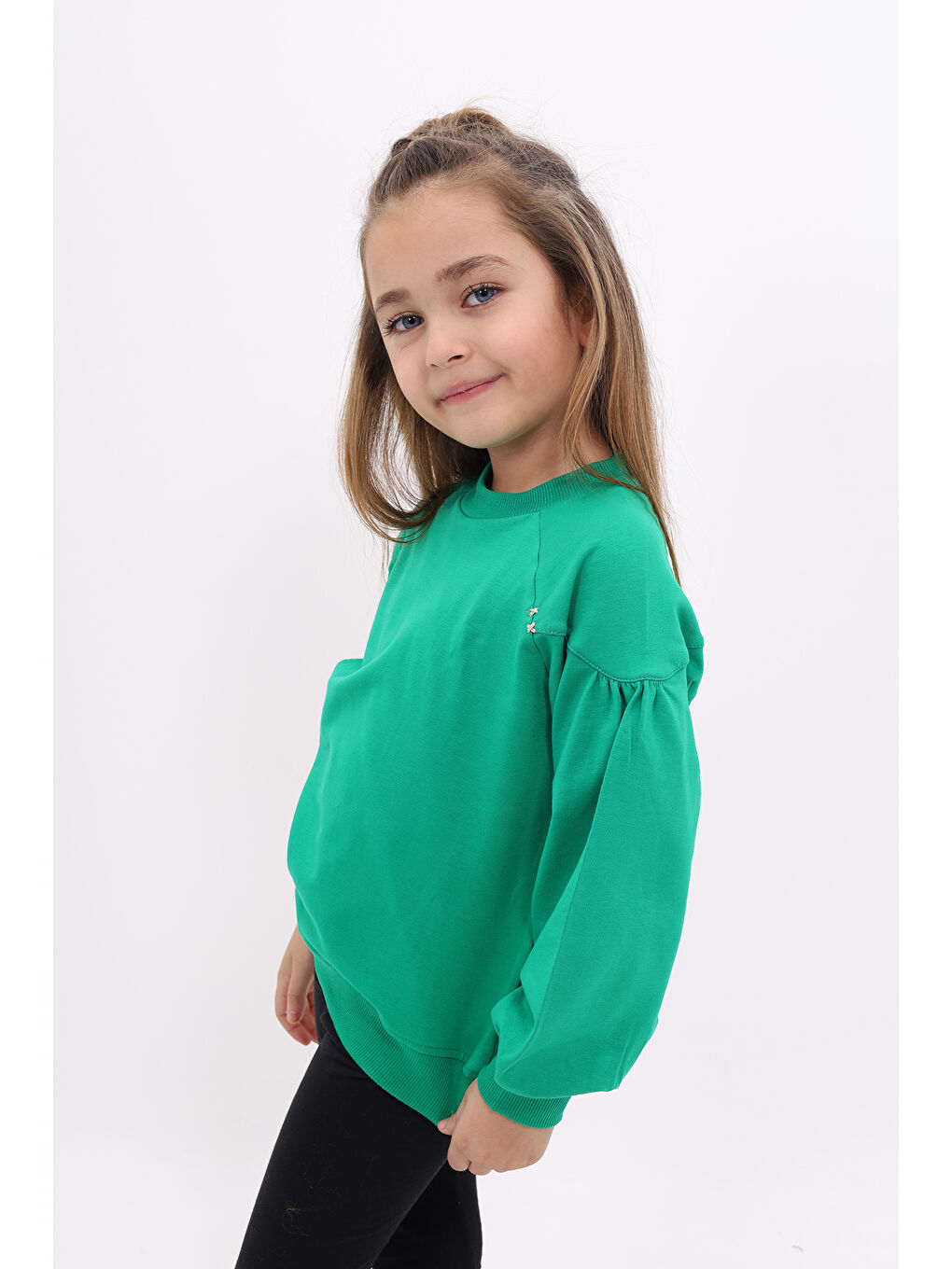 Yeşil Kız Çocuk Sweatshirt-1