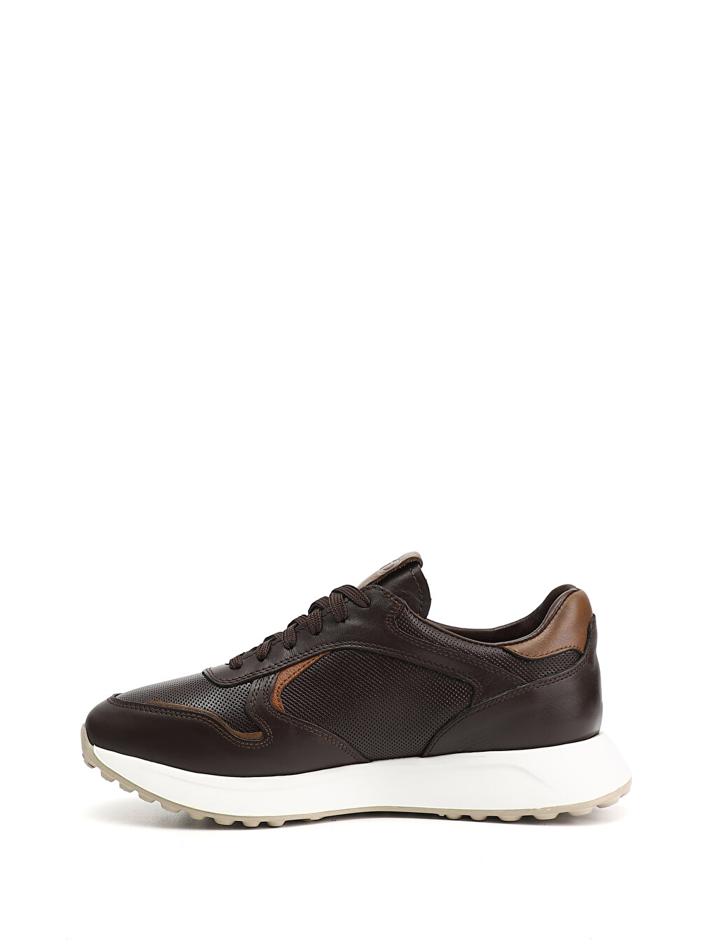 Kahverengi Erkek KAHVERENGİ Bağcıklı Hakiki Deri Sneaker-3