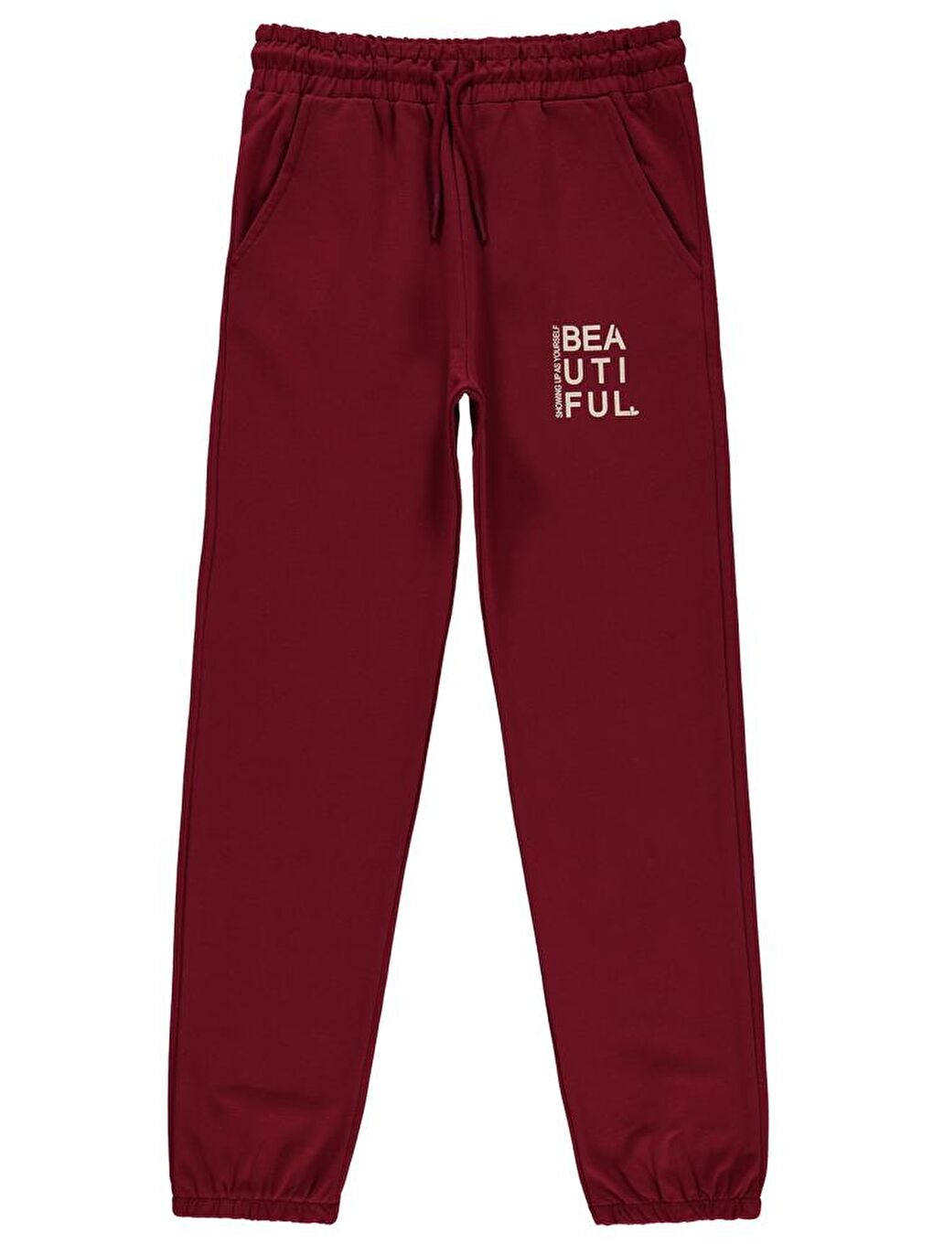 Girls Basic 10-13 Yaş Eşofman Altı - Bordo 12-13 Yaş