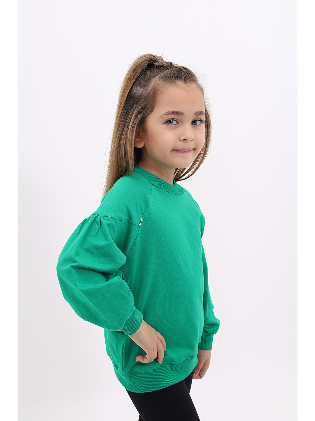 Yeşil Kız Çocuk Sweatshirt-3