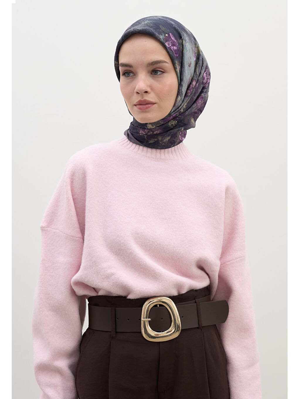 Lila Evelyne Desen Pamuklu Viskon Eşarp Lavanta