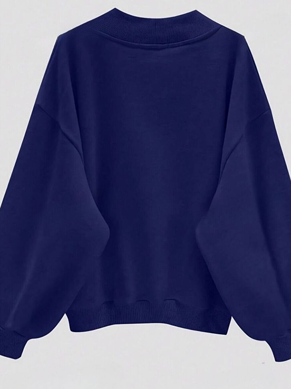 Lacivert Laci Ranch Baskılı V Yaka Oversize Sweatshirt-1