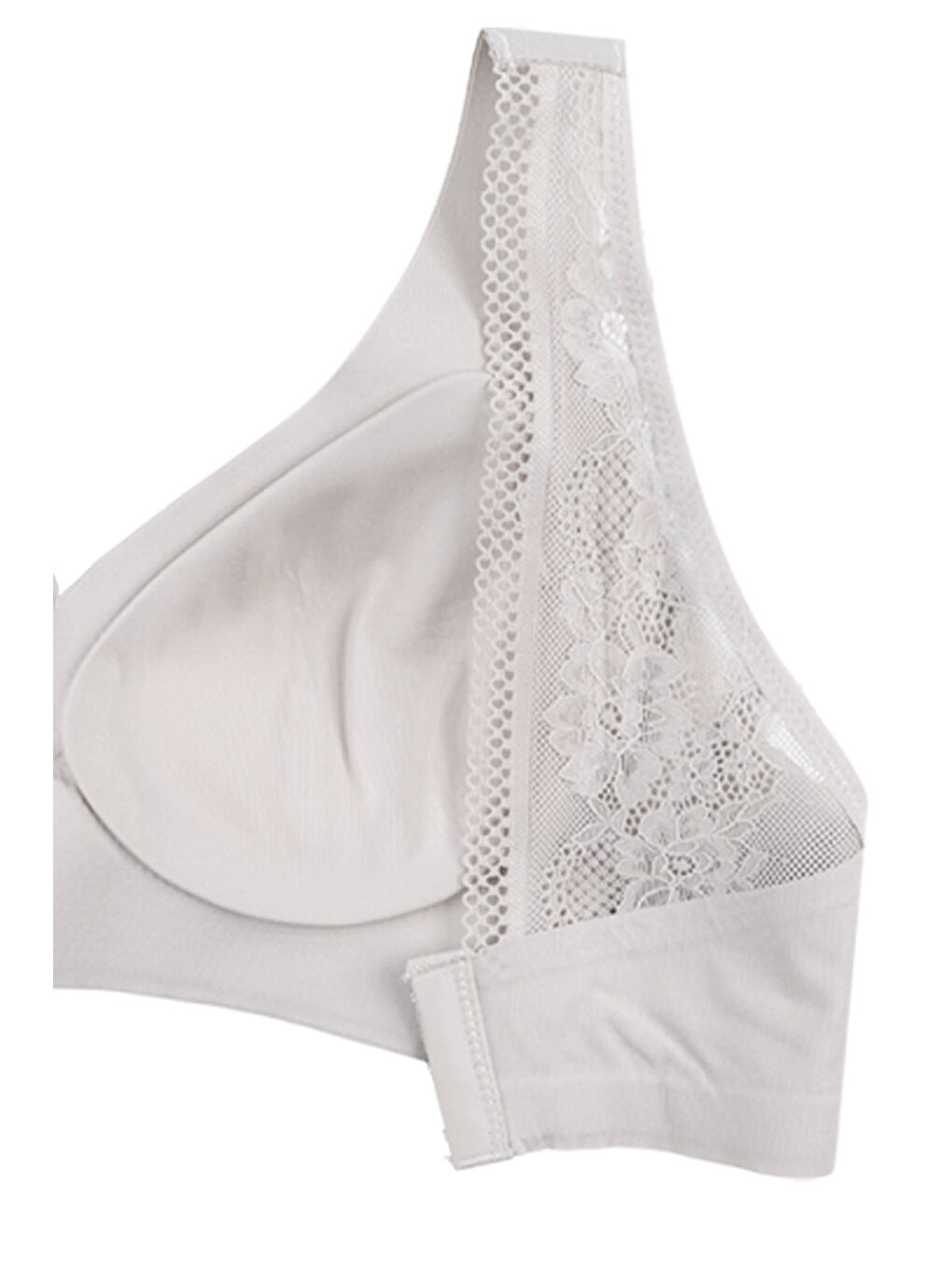 Ekru Balensiz Lazer Dilim Detaylı Sırt Dantelli Dikişsiz Sütyen-1