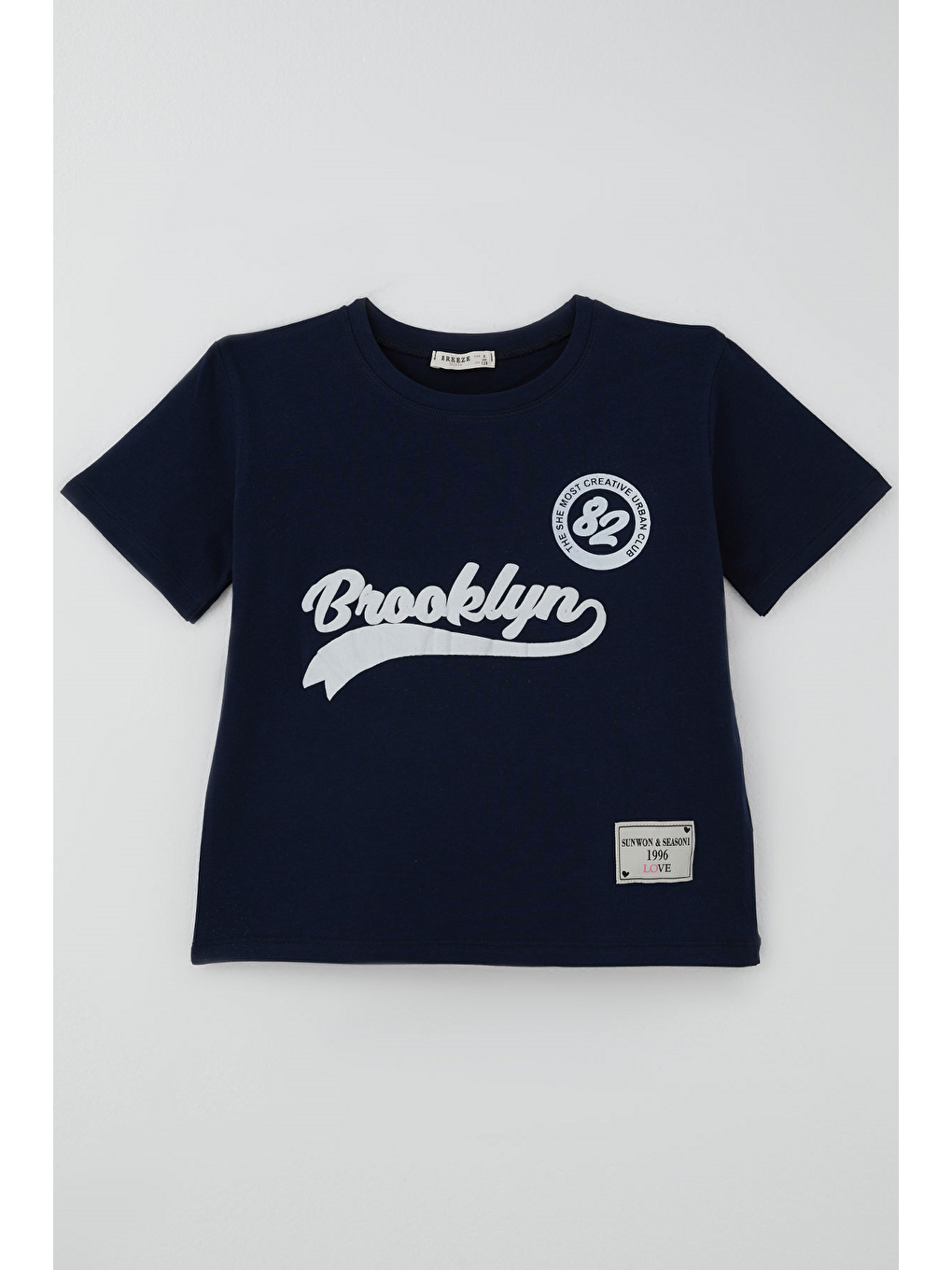 Kız Çocuk Pantolonlu Takım Brooklyn Yazı Baskılı Bağcıklı Lacivert (8-14 Yaş)-1