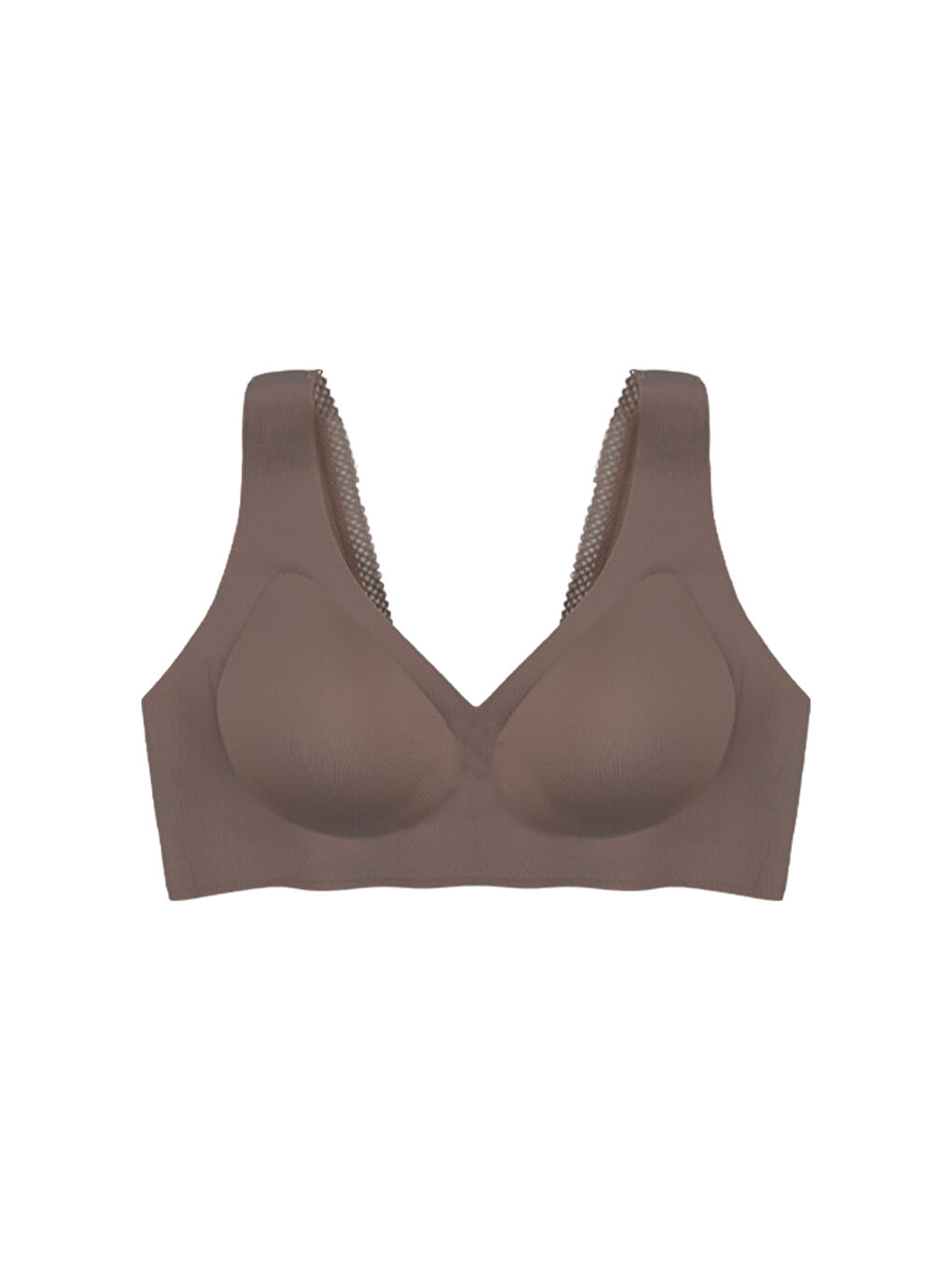 Kahverengi Balensiz Lazer Dilim Detaylı Sırt Dantelli Dikişsiz Sütyen