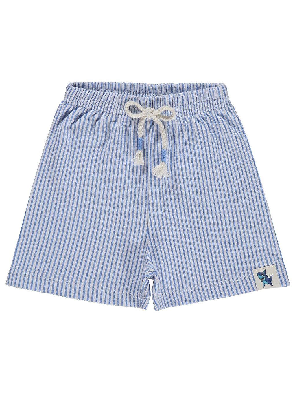 Boys Köpekbalığı Kendinden Çizgili 2-5 Yaş Şort - Mavi