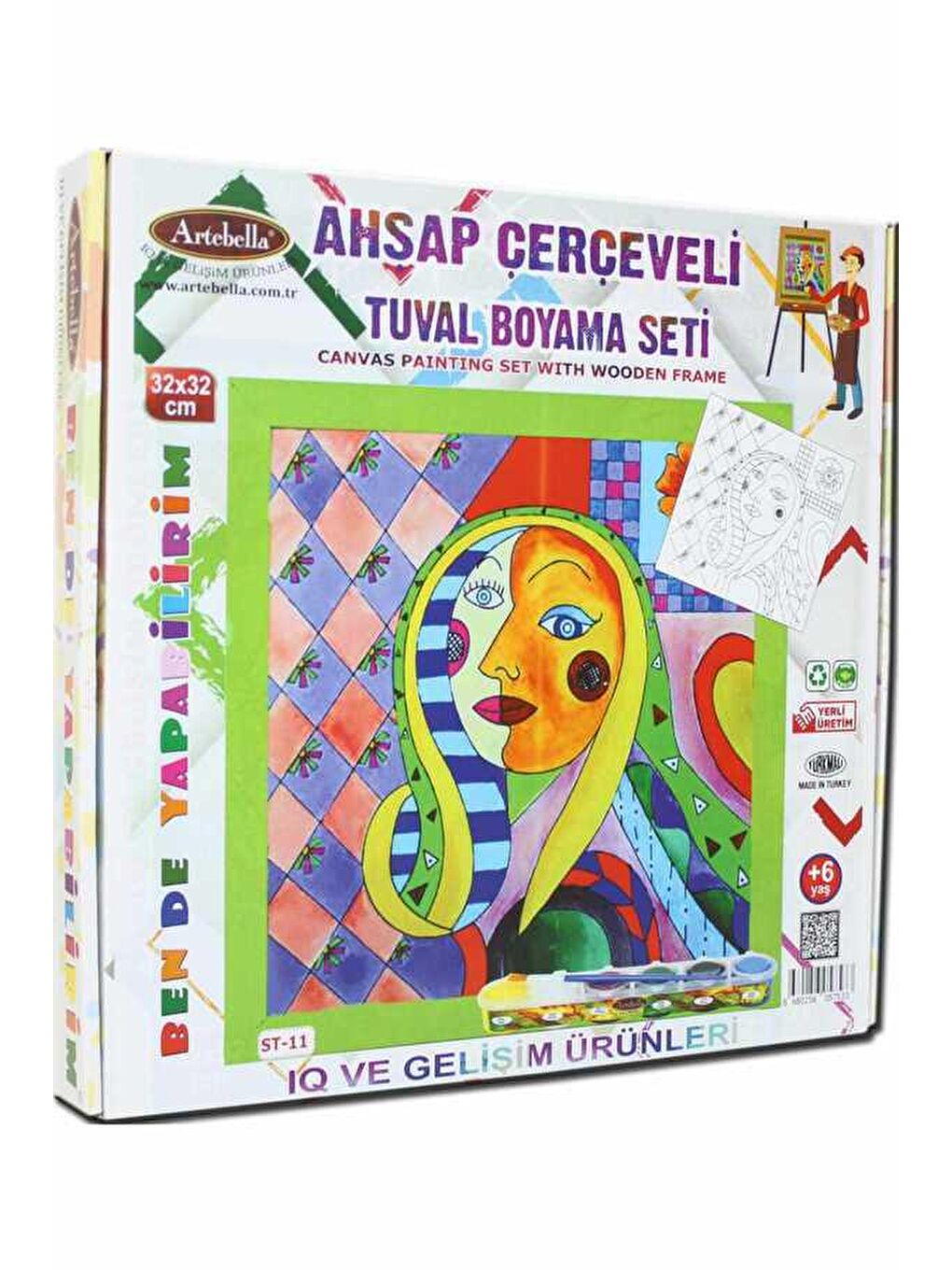 Artebella Karışık Tuval Boyama Seti 32x32cm ST-11 - 4