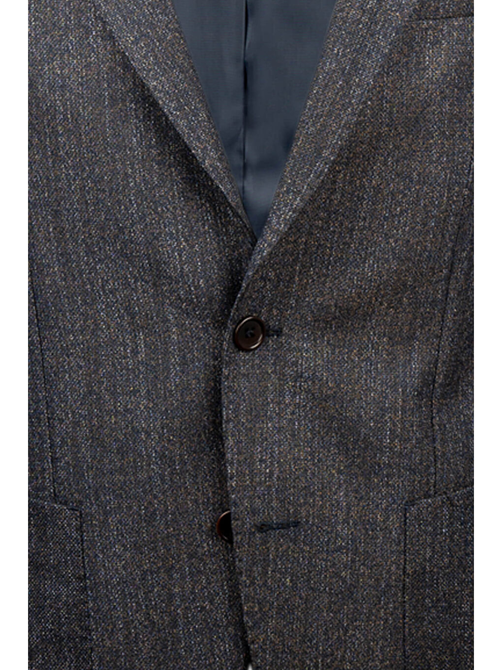 Lacivert Comfort Fit Mono Yaka Desenli Klasik Ceket-2
