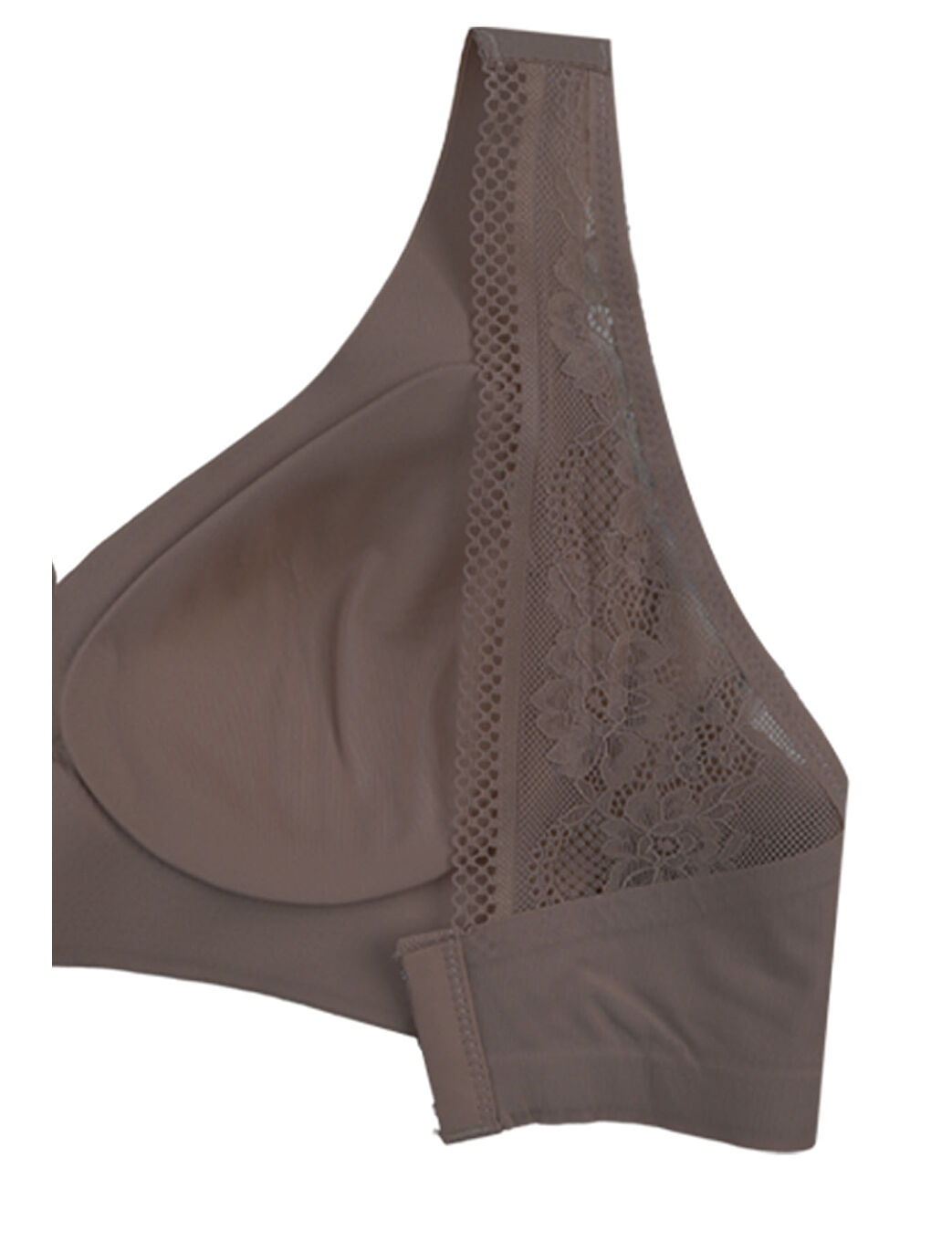 Kahverengi Balensiz Lazer Dilim Detaylı Sırt Dantelli Dikişsiz Sütyen-1