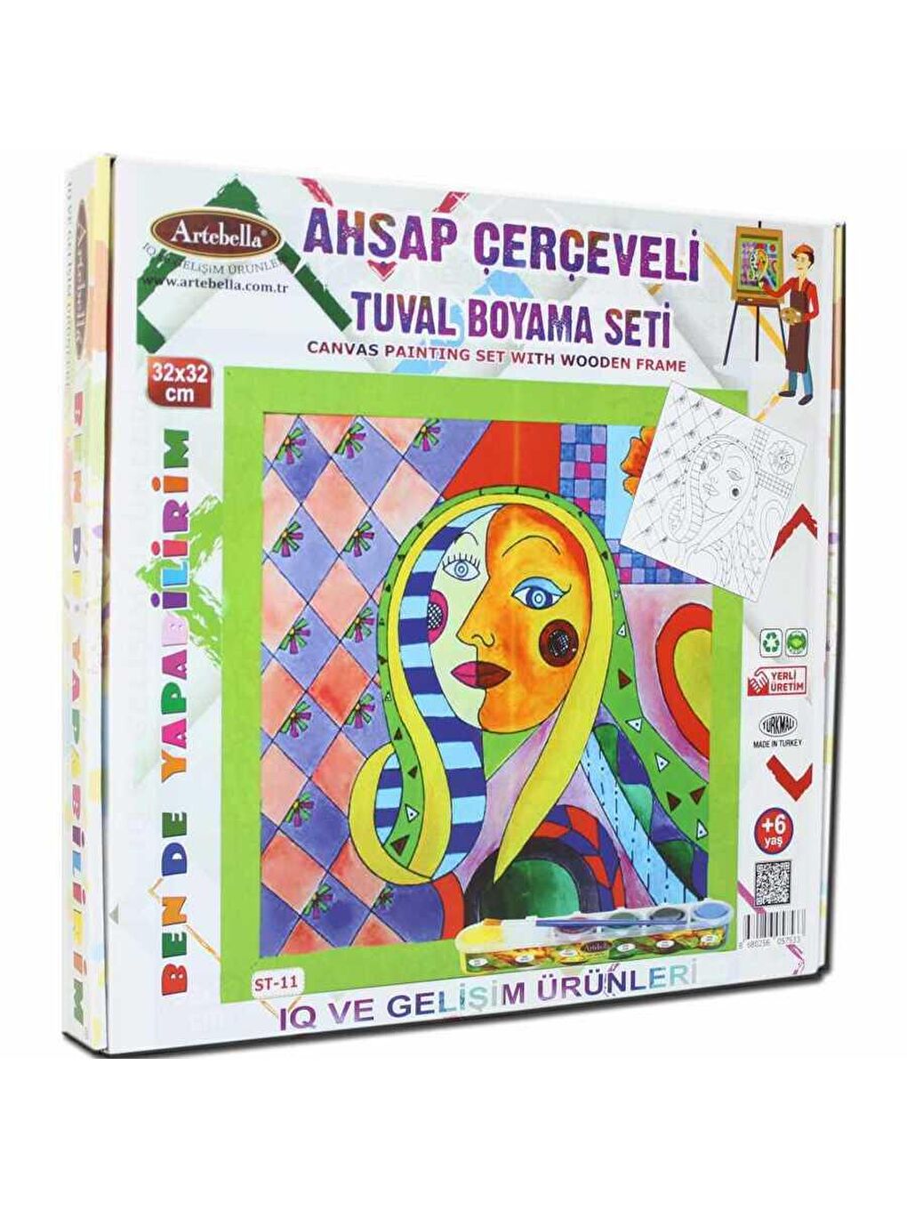 Artebella Karışık Tuval Boyama Seti 32x32cm ST-11 - 2