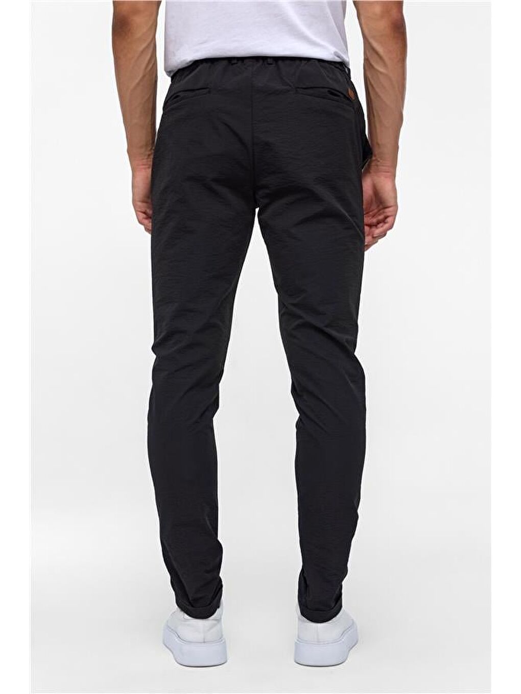 Siyah Slim Armürlü Jogger Pantolon-4