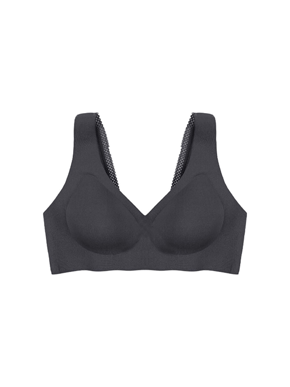 Siyah Balensiz Lazer Dilim Detaylı Sırt Dantelli Dikişsiz Sütyen