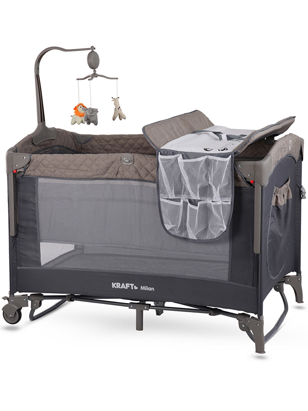 Milan Anne Yanı Oyun Parkı 70x110 cm Koyu Gri-1