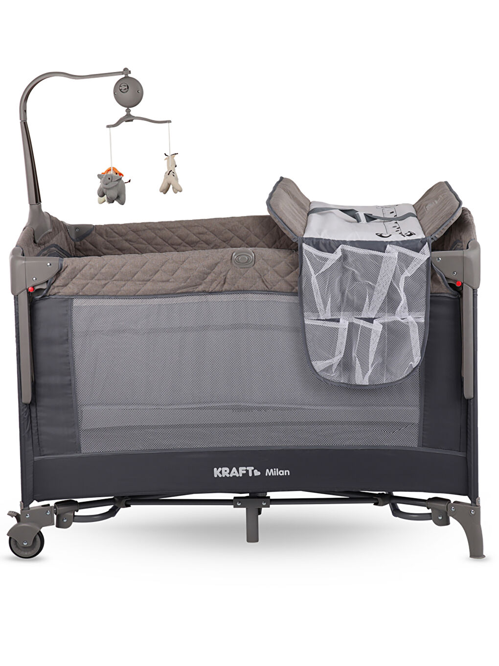 Milan Anne Yanı Oyun Parkı 70x110 cm Koyu Gri-2