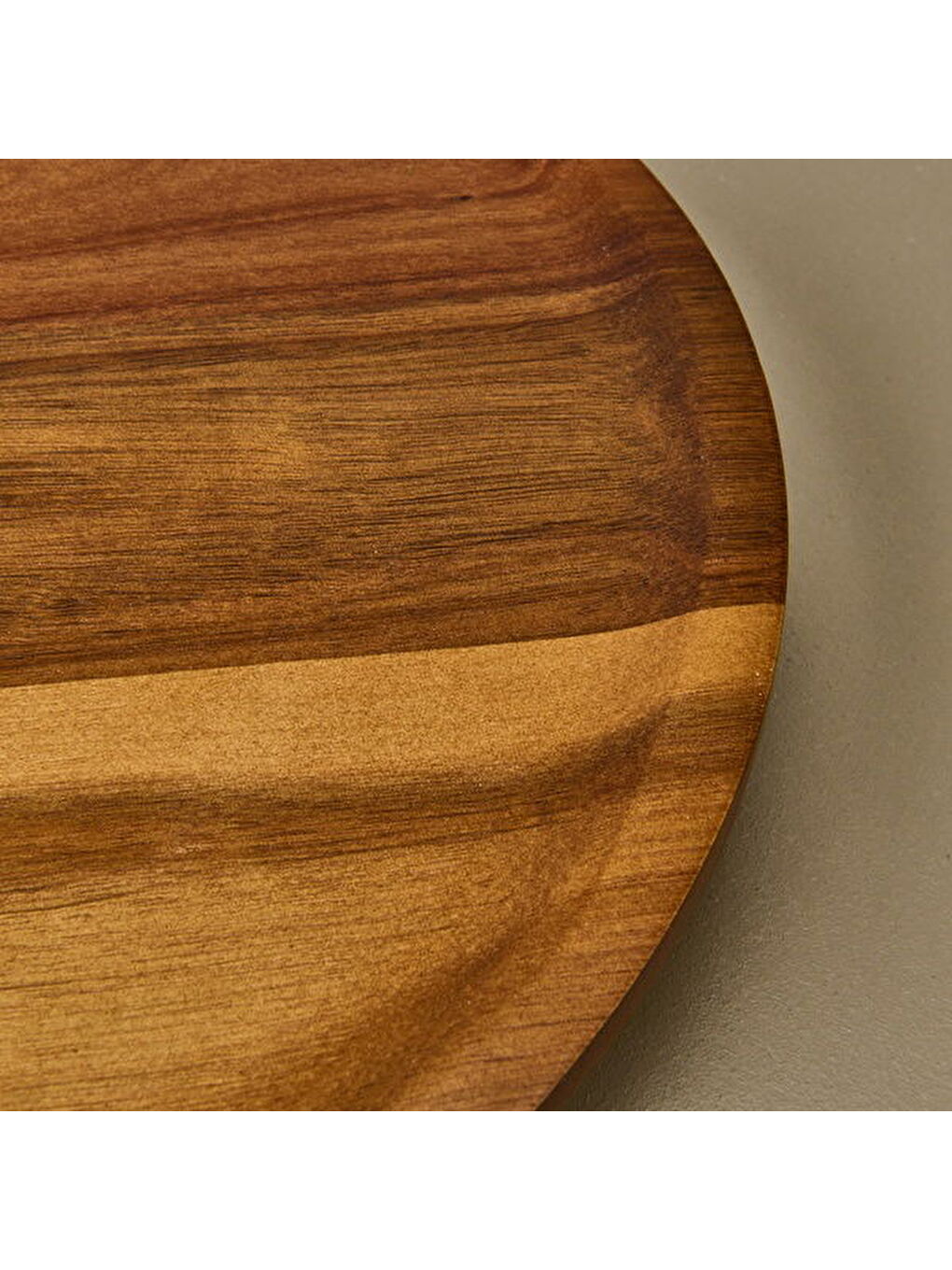 Akasya Yuvarlak Dönerli Sunumluk - Kahverengi - 35 cm-1