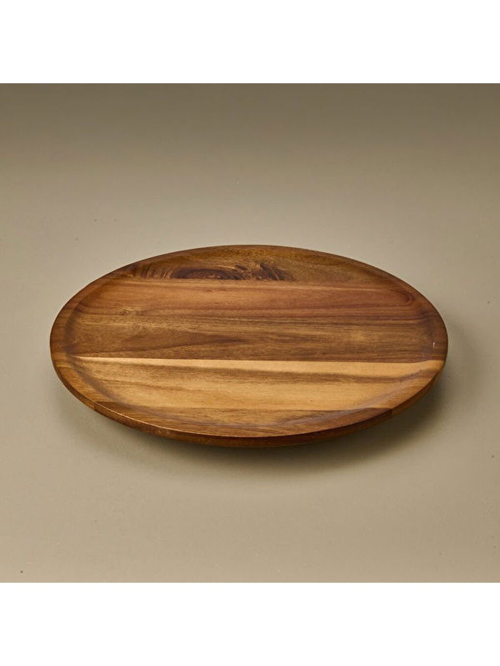 Akasya Yuvarlak Dönerli Sunumluk - Kahverengi - 35 cm-2